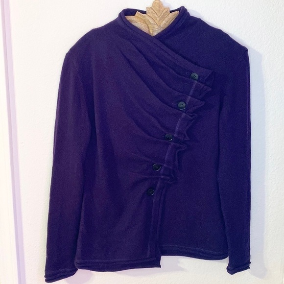 LAFAYETTE 148 Cashmere Knit Pleated Button Sweater - Picture 2 of 6